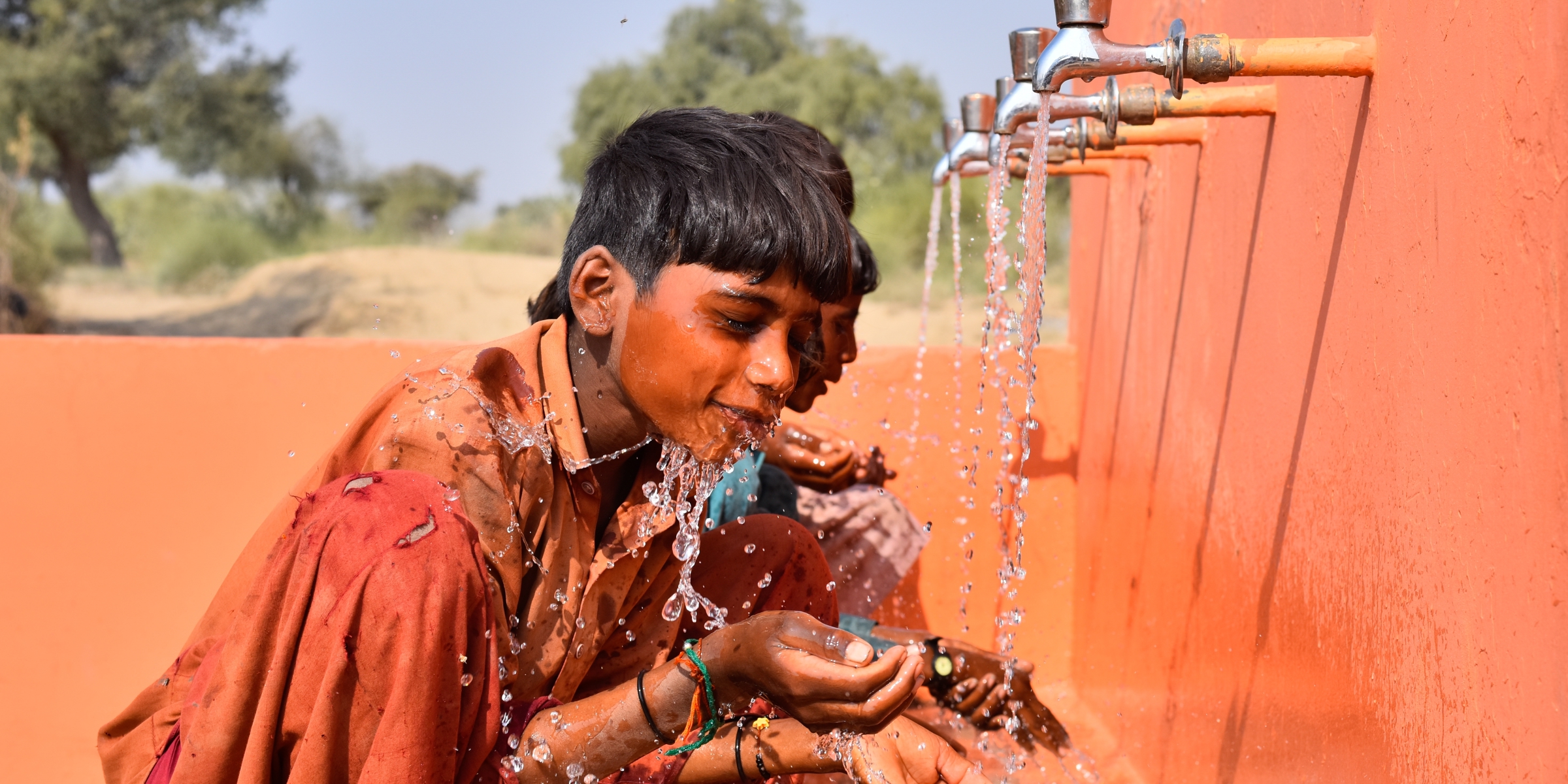 person drinking water