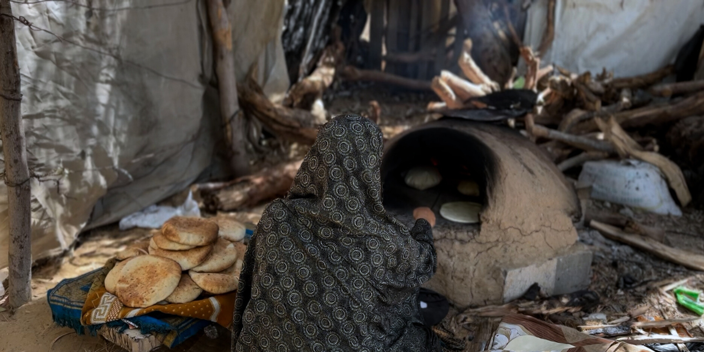 woman baking bread