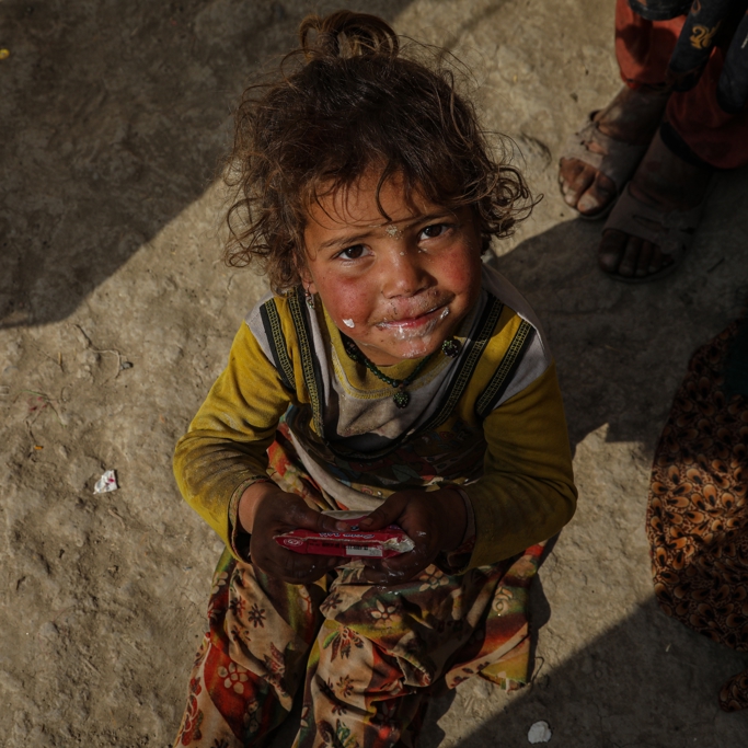 child looking up