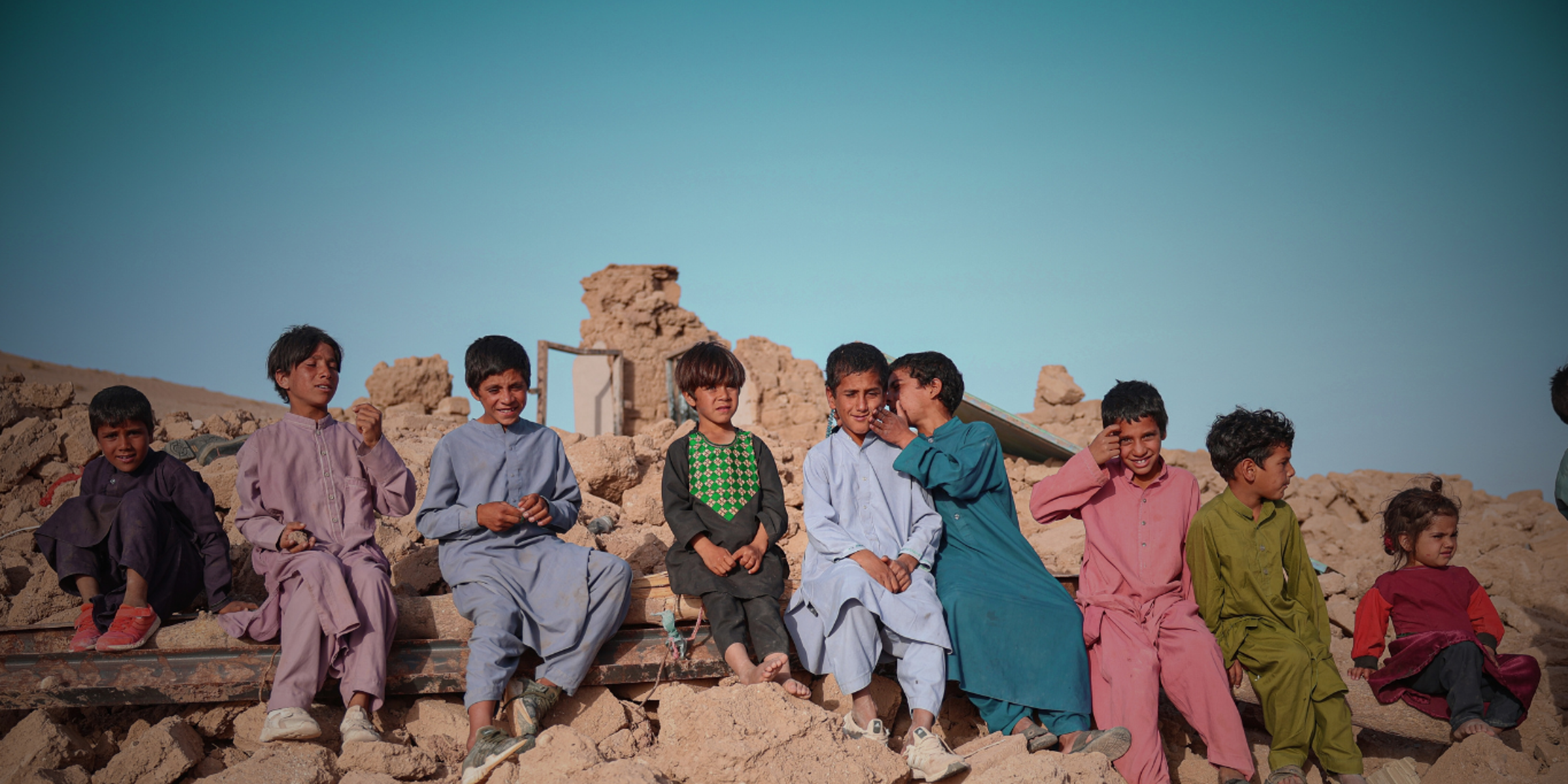 children sitting in Afghanistan