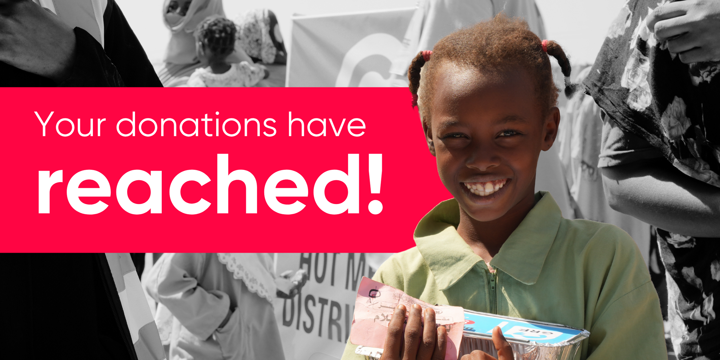 Sudan donations have reached