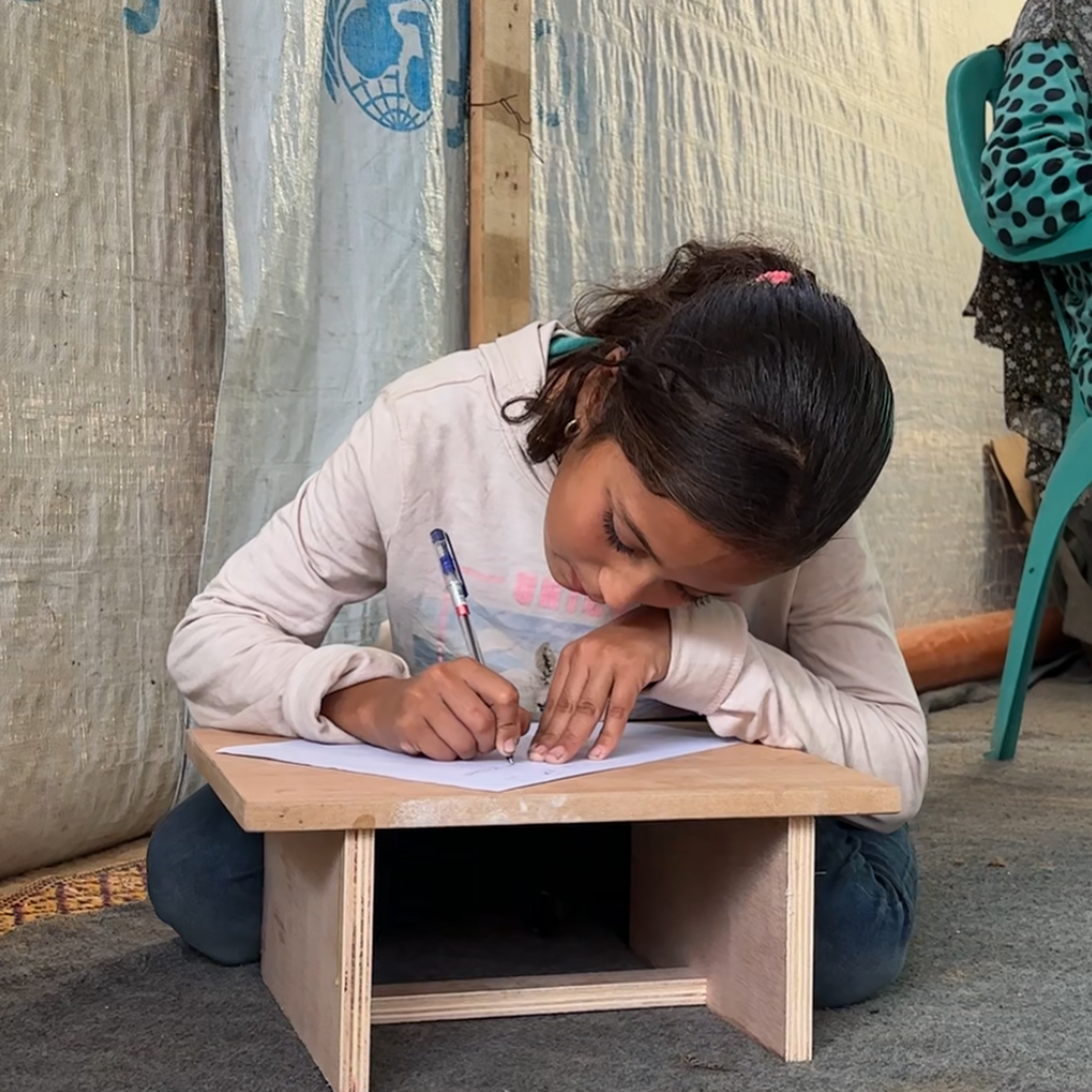 child in Gaza drawing